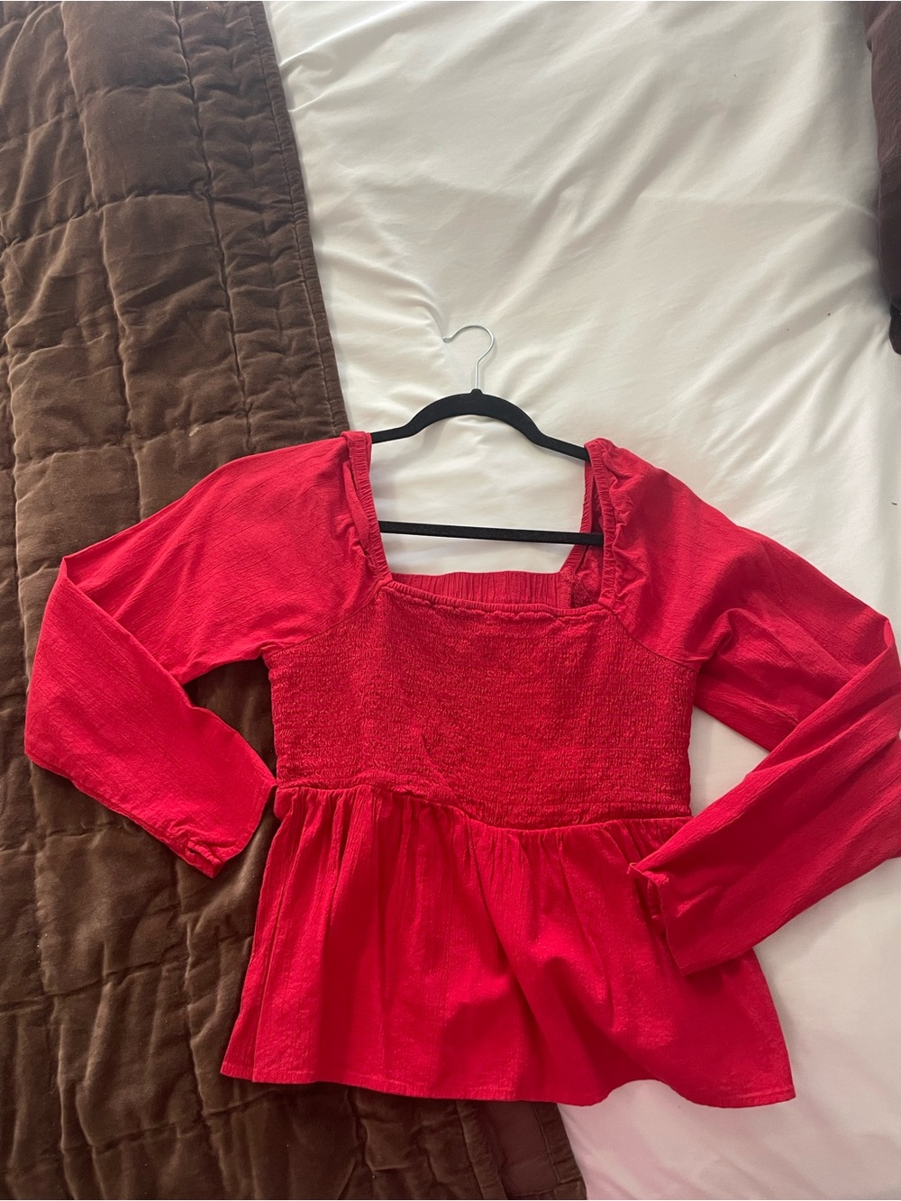 Old Navy Red Smocked Tank with Square Neck - Picture 1 of 2